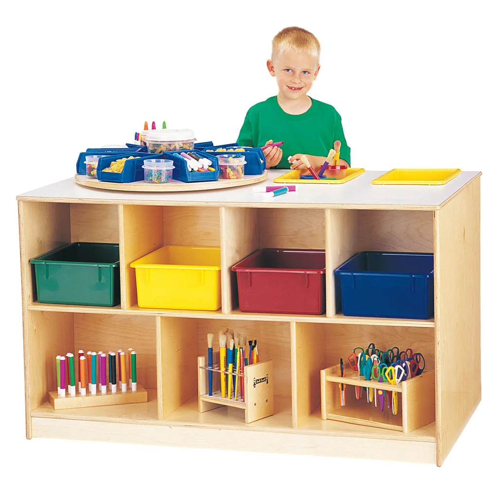 Jonti-Craft® Mobile Twin Storage Island - with Colored Trays