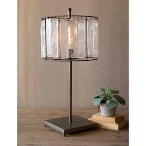 Kalalou - GLASS CHIMES AND RAW METAL TABLE LAMP - CQ7502