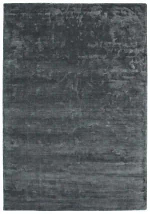 Karma Blue Solid Luxury Viscose Rug