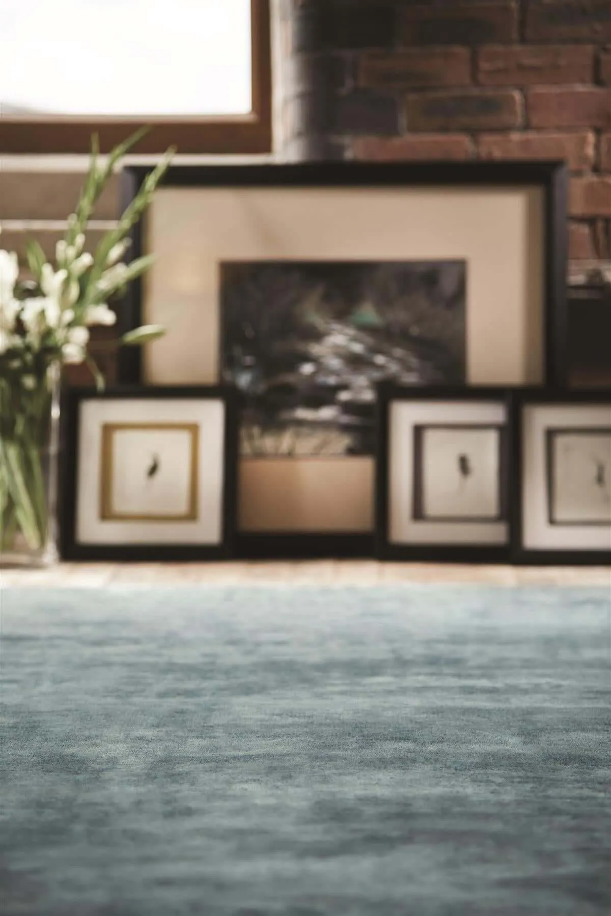 Karma Blue Solid Luxury Viscose Rug