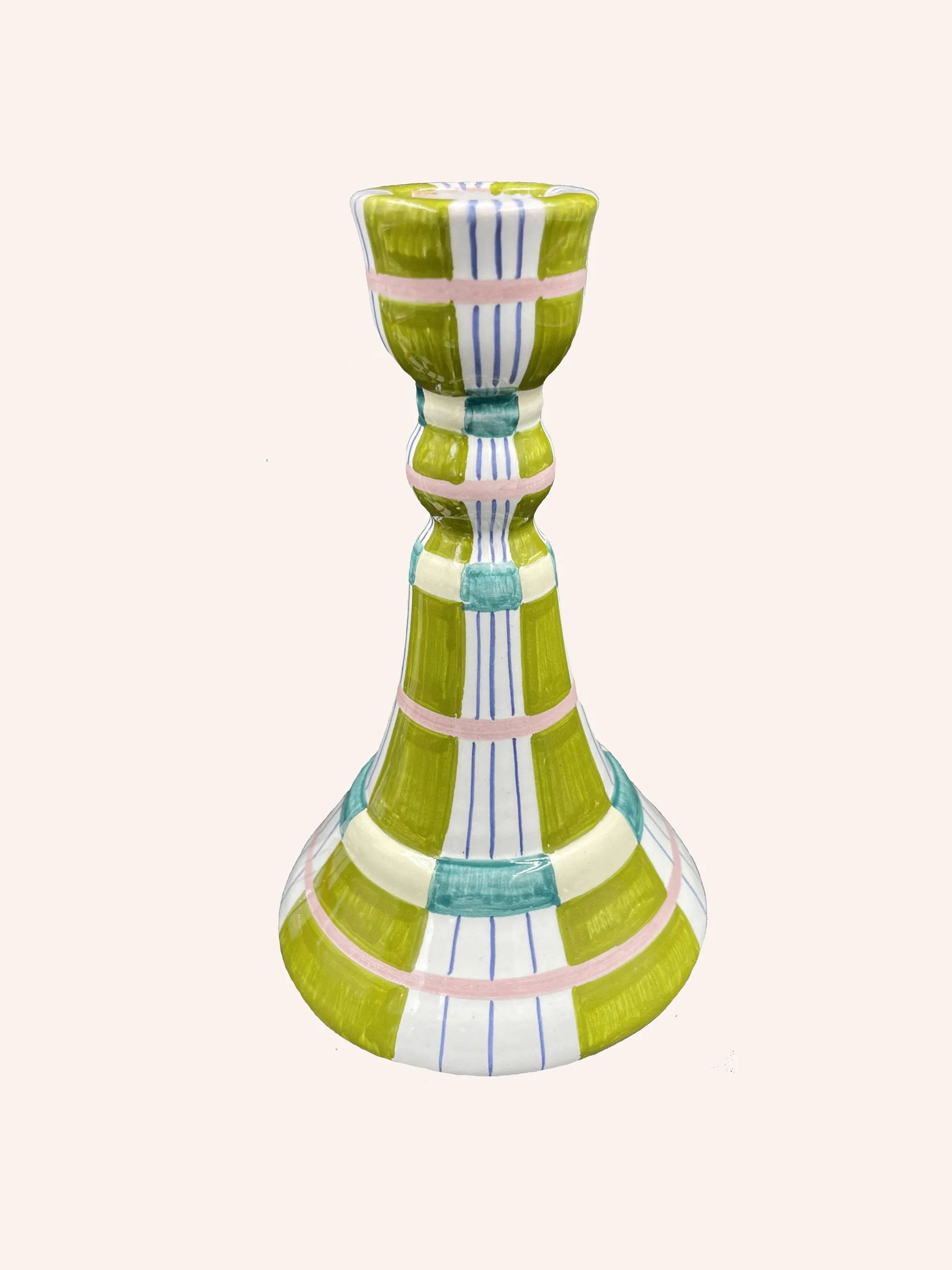 Kente candlestick, green