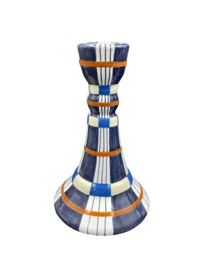Kente candlestick, indigo