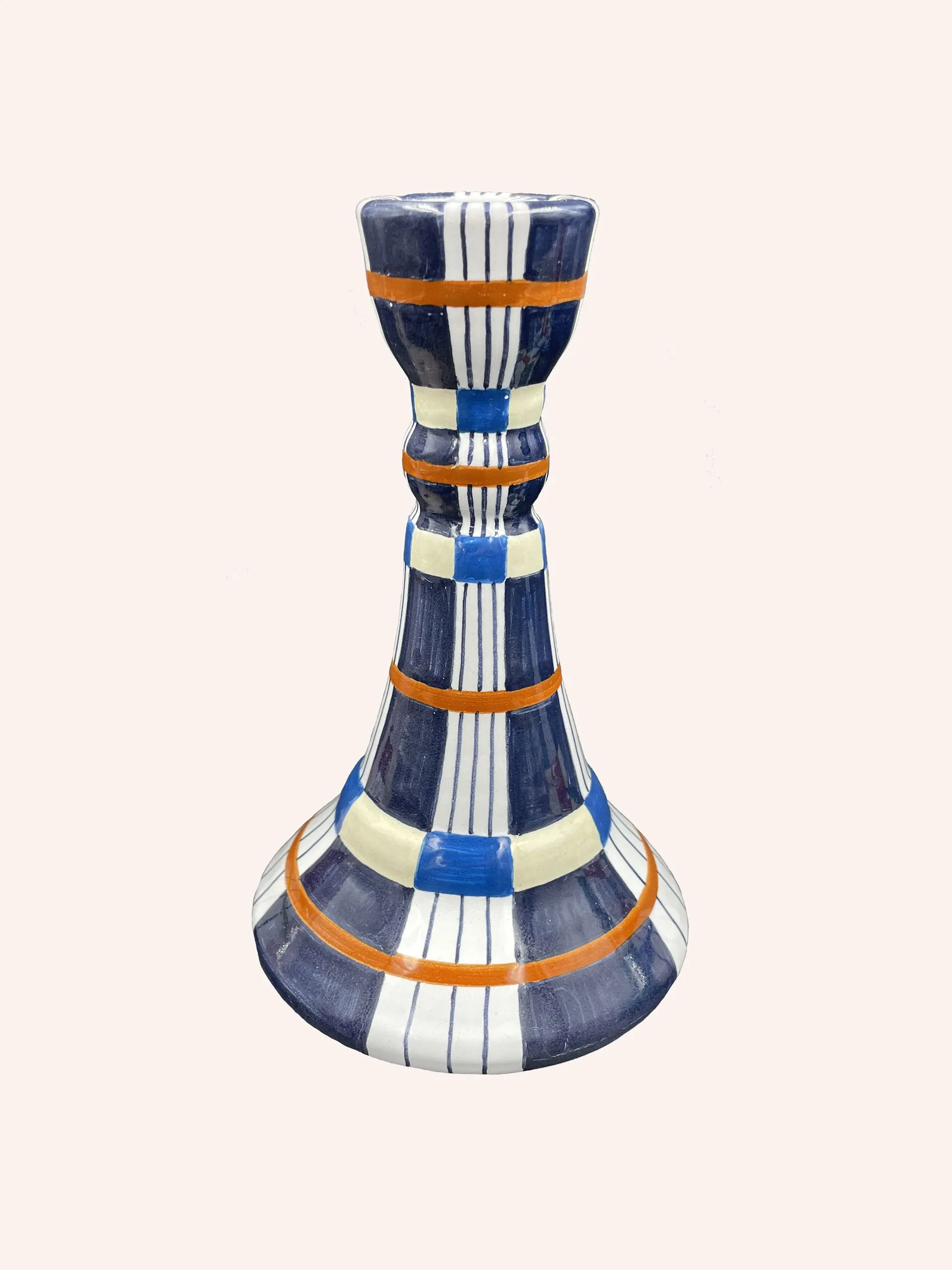 Kente candlestick, indigo