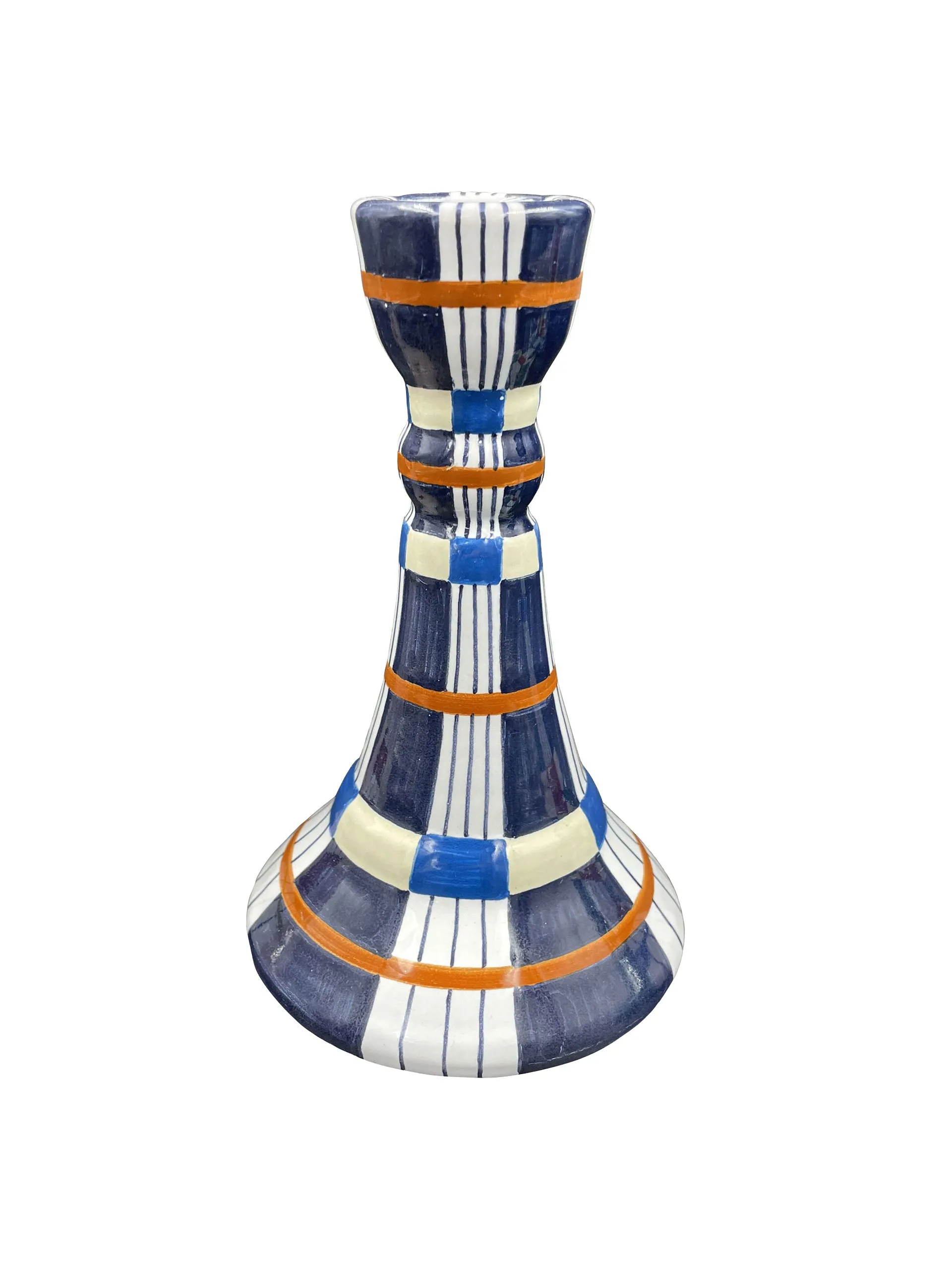 Kente candlestick, indigo