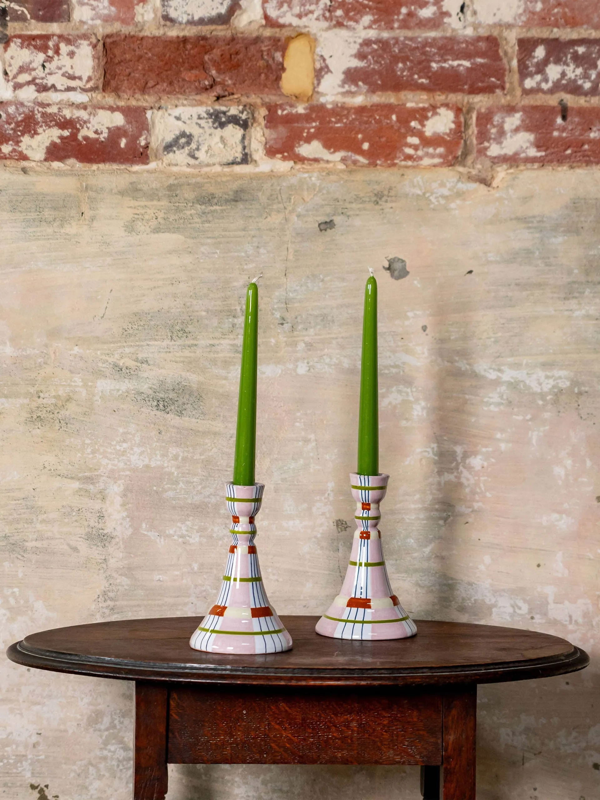 Kente candlestick, pink