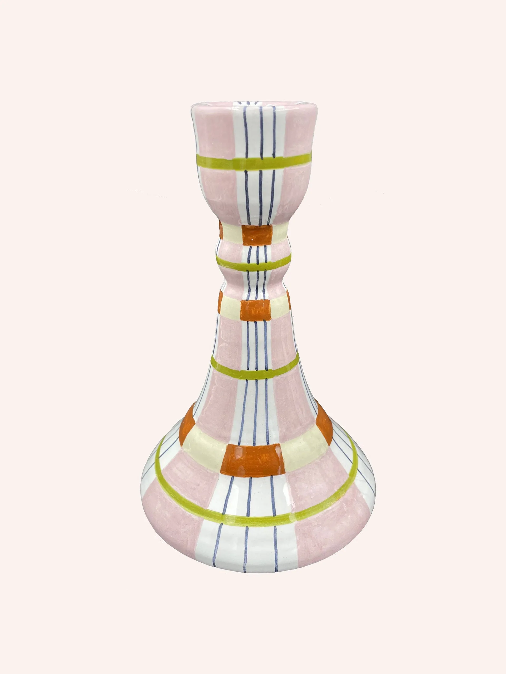 Kente candlestick, pink