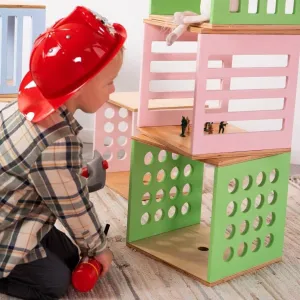 Kids wooden toy storage cube box