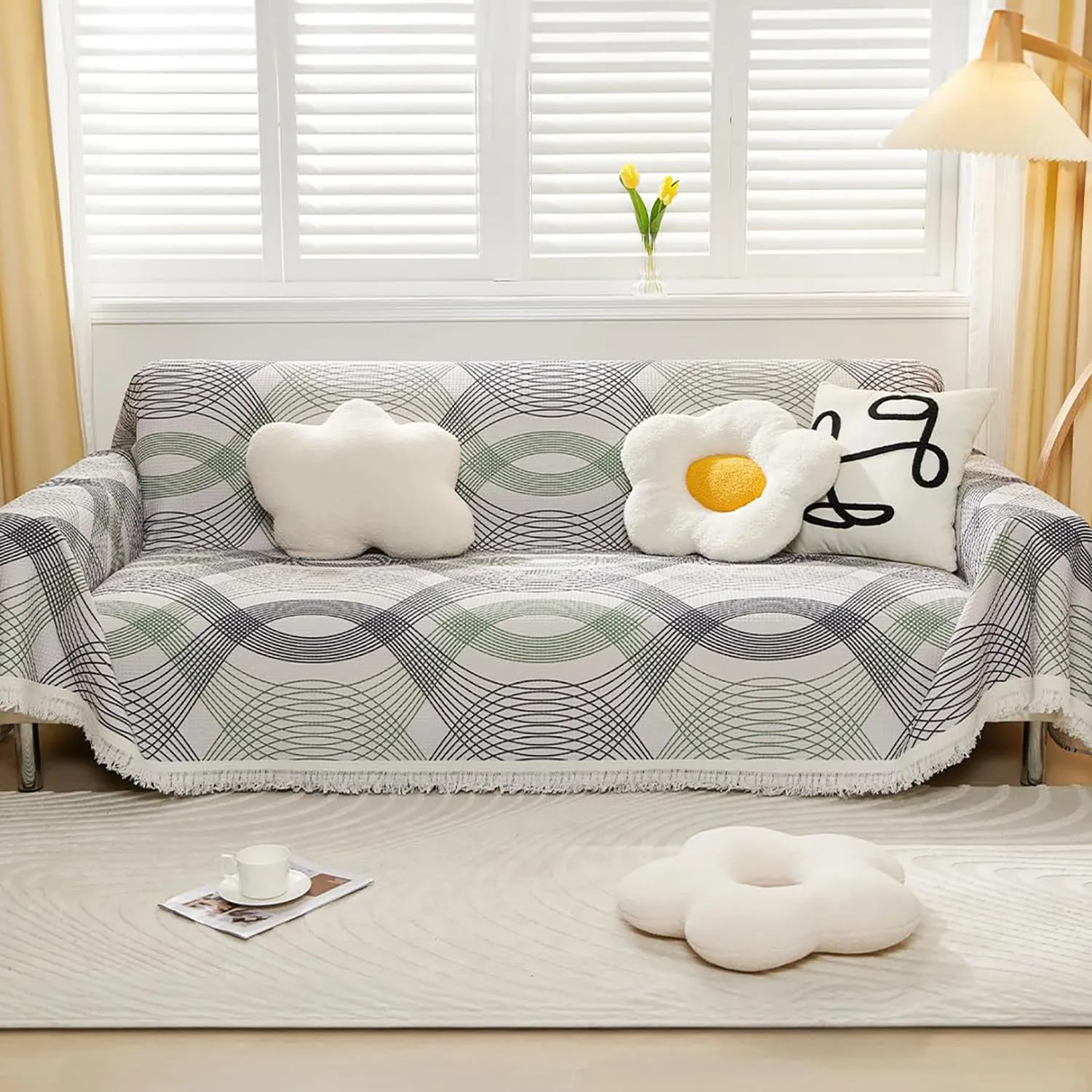 Kuber Industries Decorative Chenille Sofa Throw for Indoor & Outdoor 70x51 Inches (Multi)