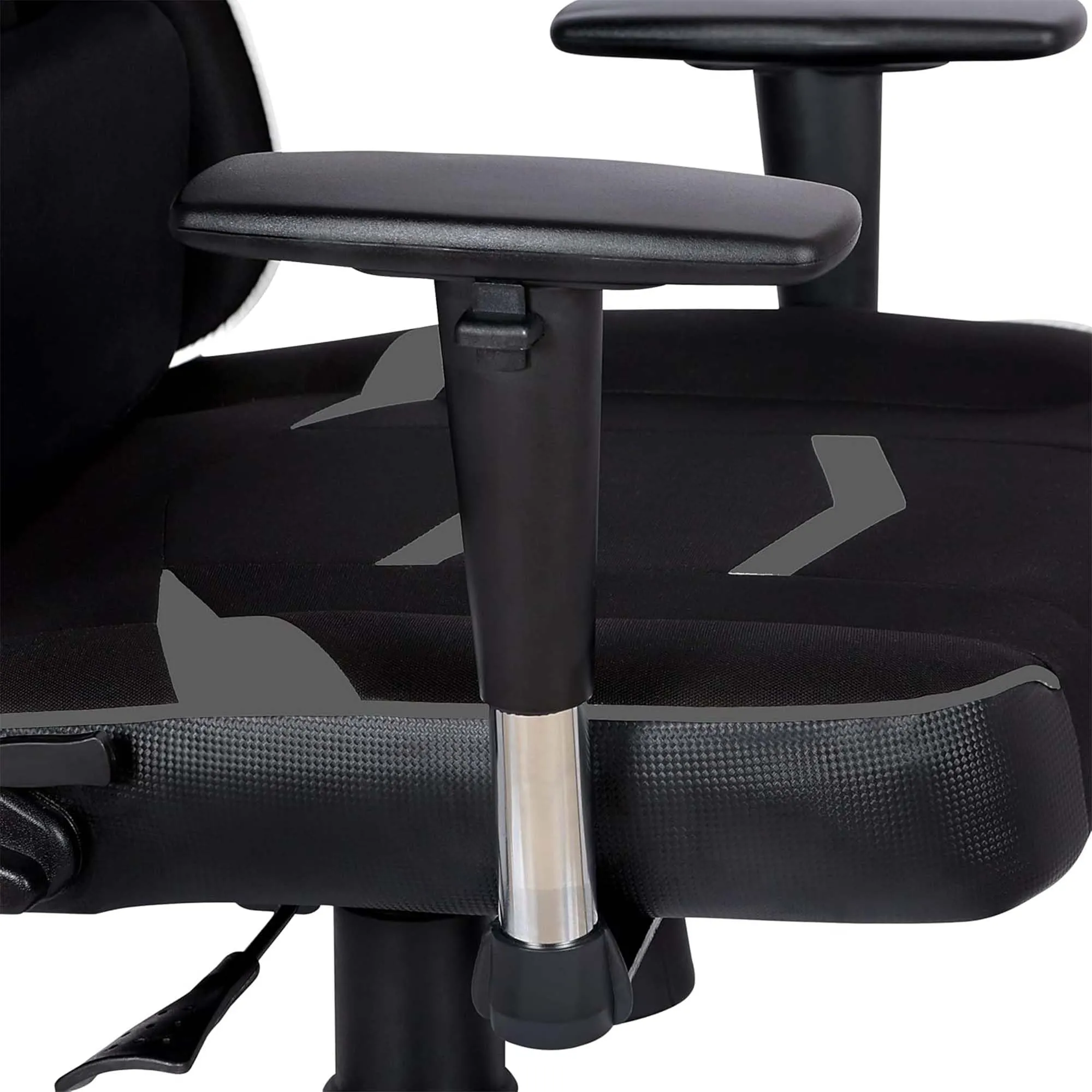 Kuber Industries Revolving Ergonomic PC Gaming Chairs with Wheels | Comes with Headrest, Lumbar Support Cushions & Footrest | Comfortable Chair for Long Sitting & Back Pain Relief | Black & Grey