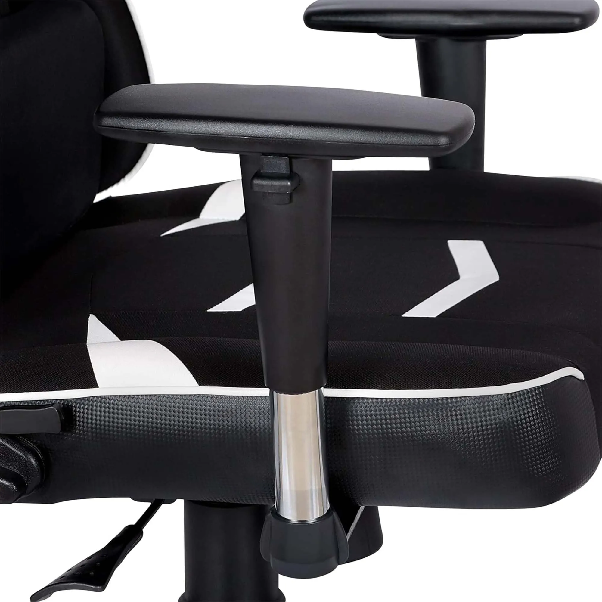 Kuber Industries Revolving Ergonomic PC Gaming Chairs with Wheels | Comes with Headrest, Lumbar Support Cushions & Footrest | Comfortable Chair for Long Sitting & Back Pain Relief | Black & White