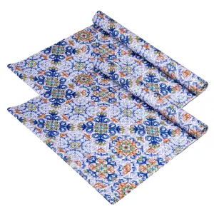Kuber Industries Shelf Liner | Kitchen Cabinet Shelf Protector | Kitchen Liners for Cabinets and Drawers | Drawer Liner Mat | Flower Star Shelf Liner Roll | Cabinet Mat | 5 MTR | Pack of 2 | Blue