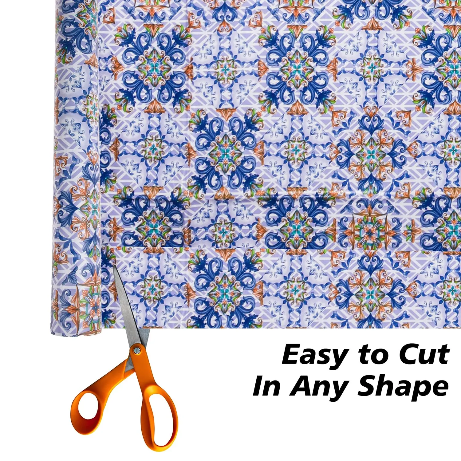 Kuber Industries Shelf Liner | Kitchen Cabinet Shelf Protector | Kitchen Liners for Cabinets and Drawers | Drawer Liner Mat | Flower Star Shelf Liner Roll | Cabinet Mat | 5 MTR | Pack of 2 | Blue