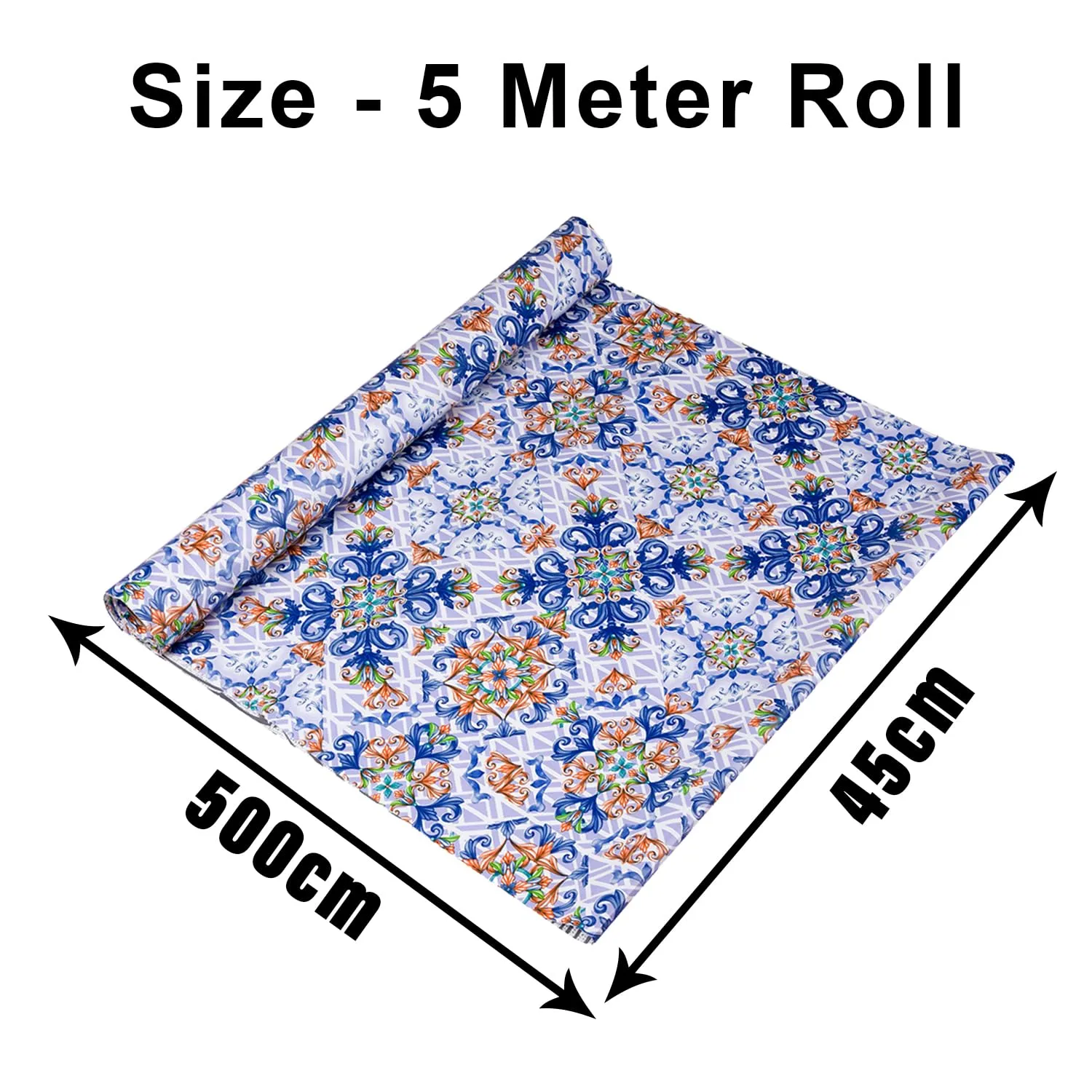 Kuber Industries Shelf Liner | Kitchen Cabinet Shelf Protector | Kitchen Liners for Cabinets and Drawers | Drawer Liner Mat | Flower Star Shelf Liner Roll | Cabinet Mat | 5 MTR | Pack of 2 | Blue