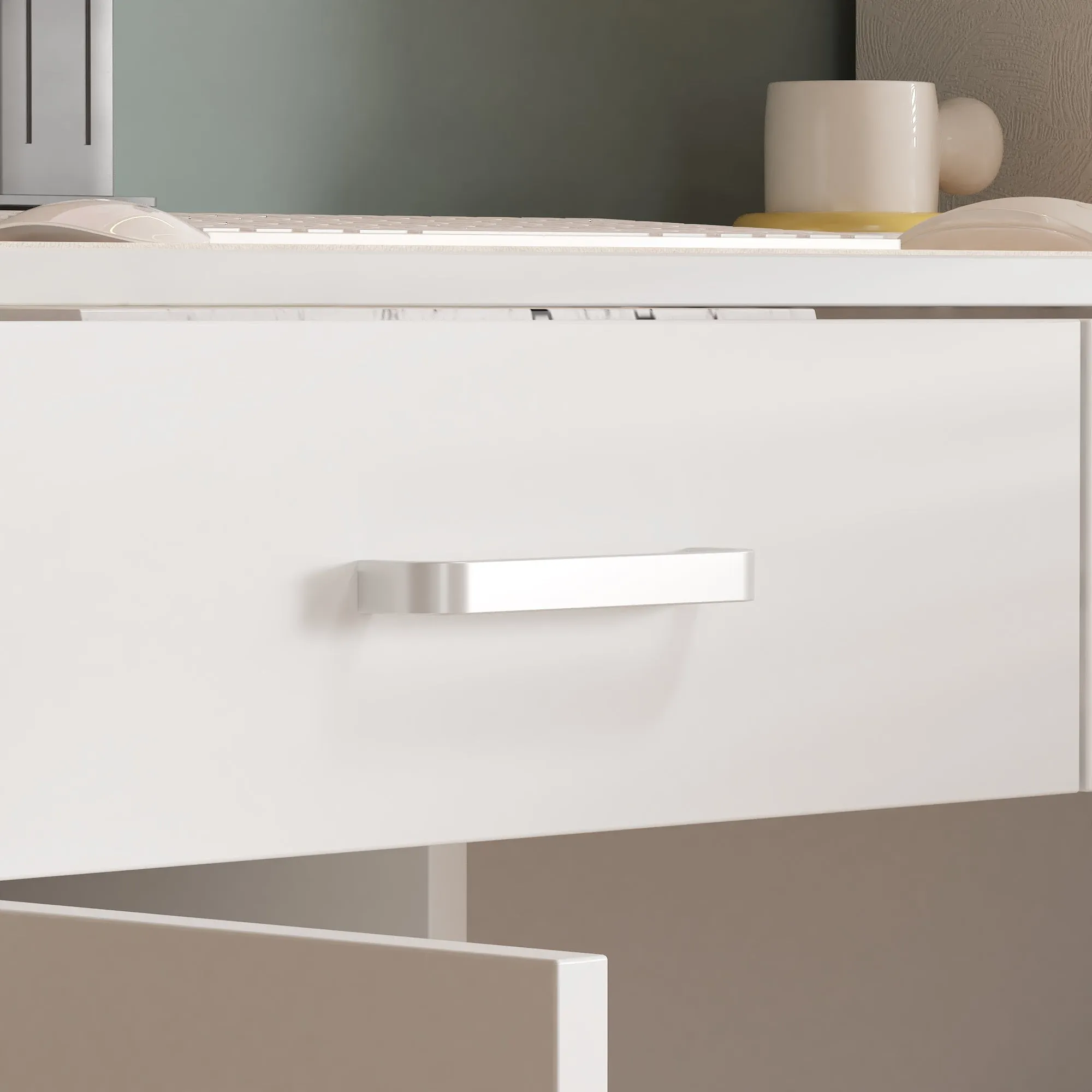 L-Shaped Computer Desk With 55.1'' W Bookcase And Elevating Table