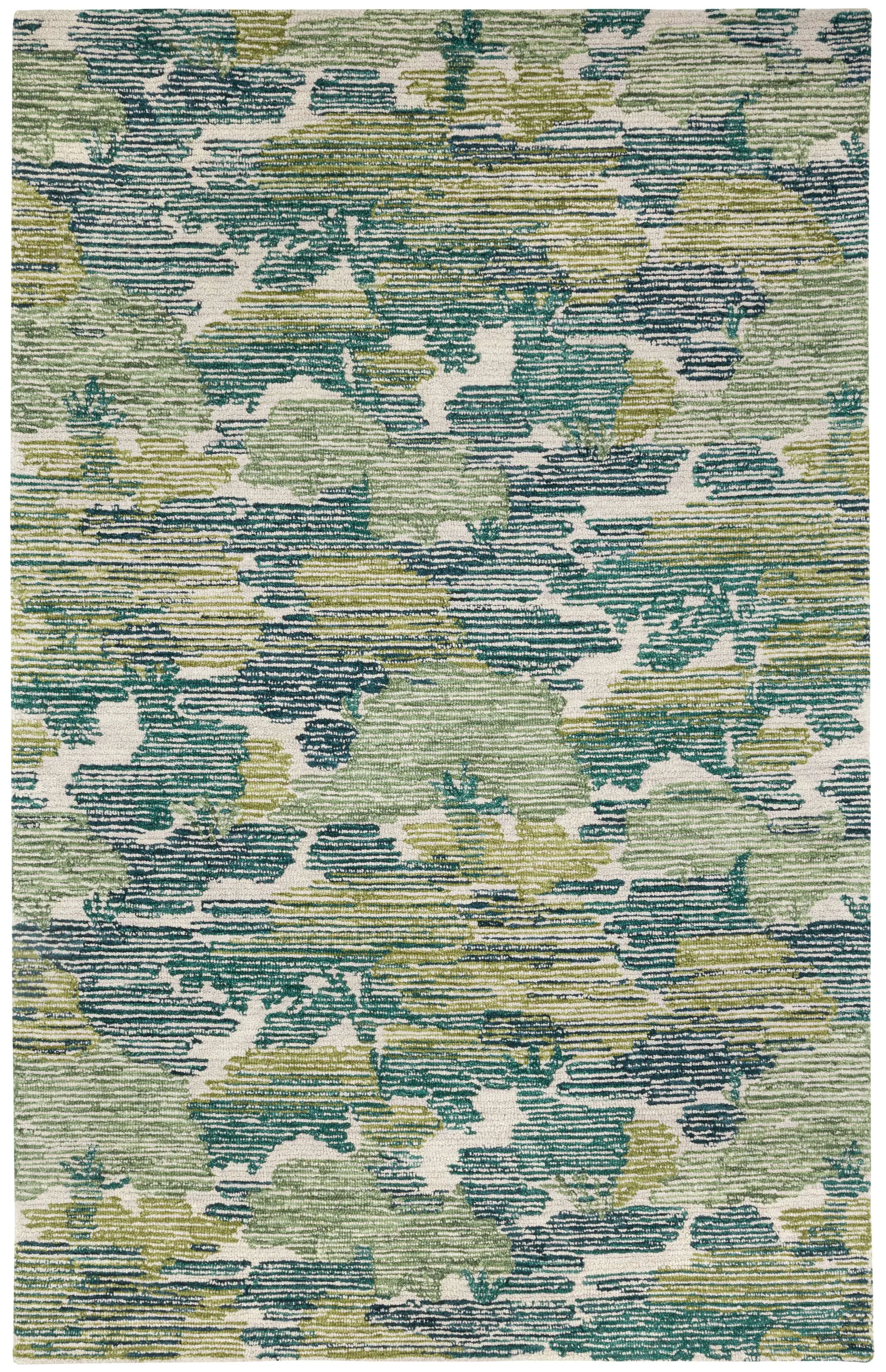 Ladycross Green Hand Hooked Wool Rug
