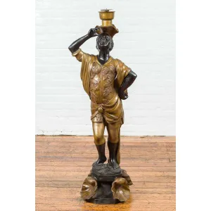 Large Vintage Bronze Candleholder
