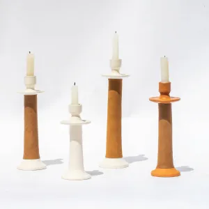 Leather-Wrapped Taper Candle Holder