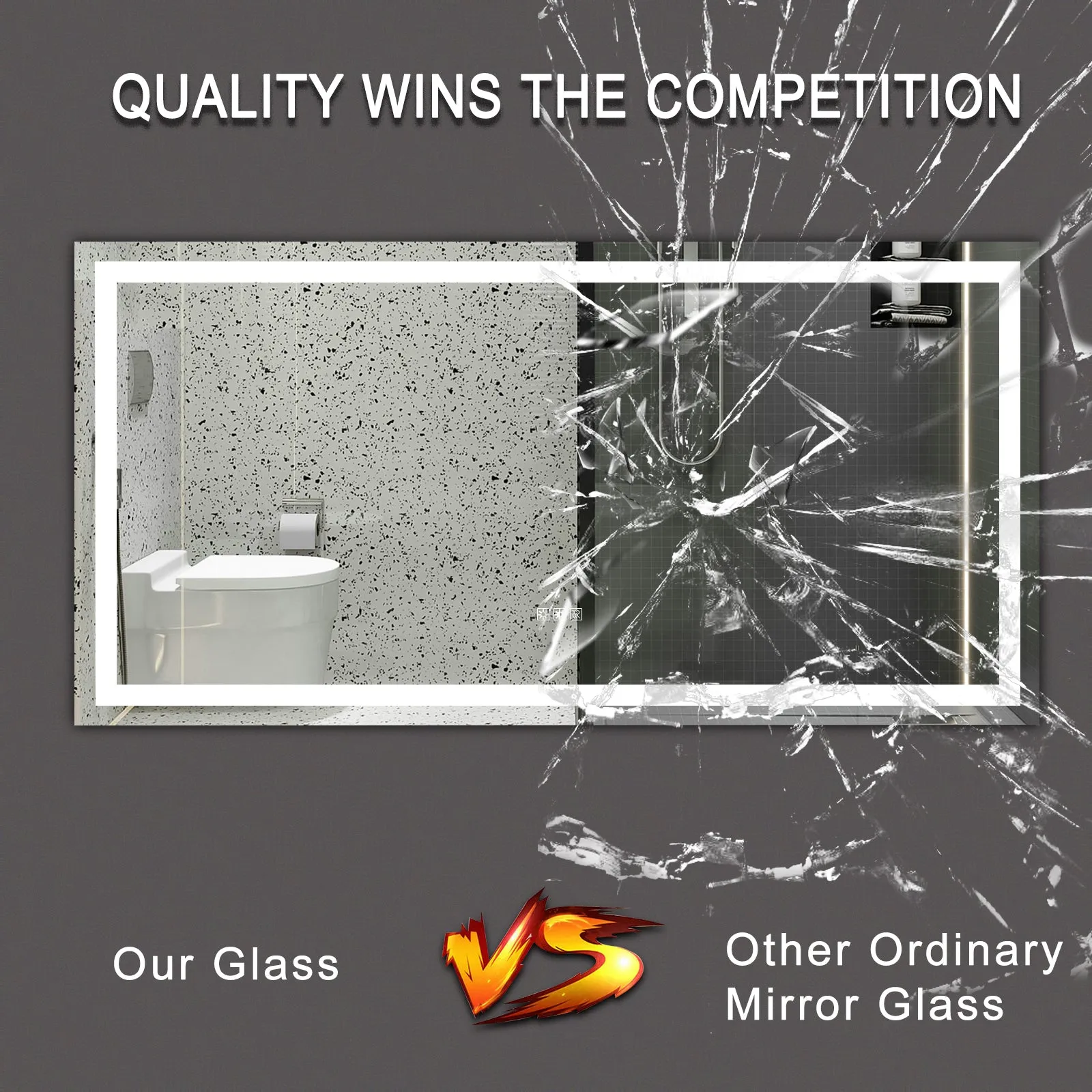 LED Bathroom Mirror 72x36  Inch with lights, anti-Fog & Dimming Led Bathroom Vanity Mirror