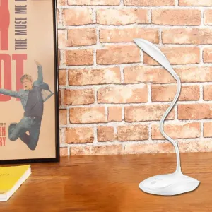 LED Desk Lamp with Touch-Sensitive 3-Level Dimmer, Silicone Arm, and Simple Design - Ideal for Study and Bedside Reading