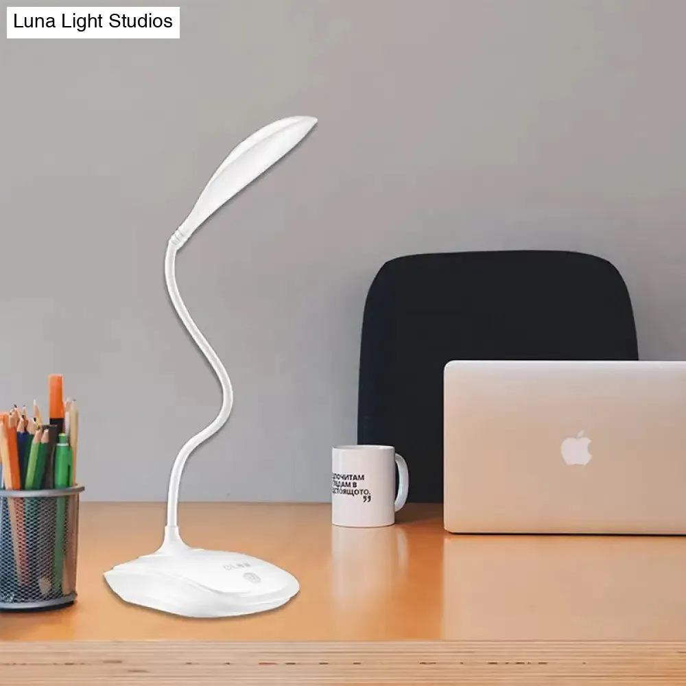 LED Desk Lamp with Touch-Sensitive 3-Level Dimmer, Silicone Arm, and Simple Design - Ideal for Study and Bedside Reading