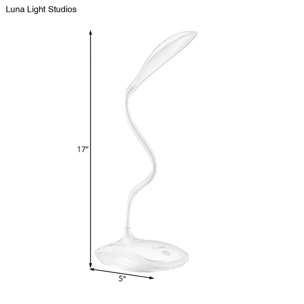 LED Desk Lamp with Touch-Sensitive 3-Level Dimmer, Silicone Arm, and Simple Design - Ideal for Study and Bedside Reading