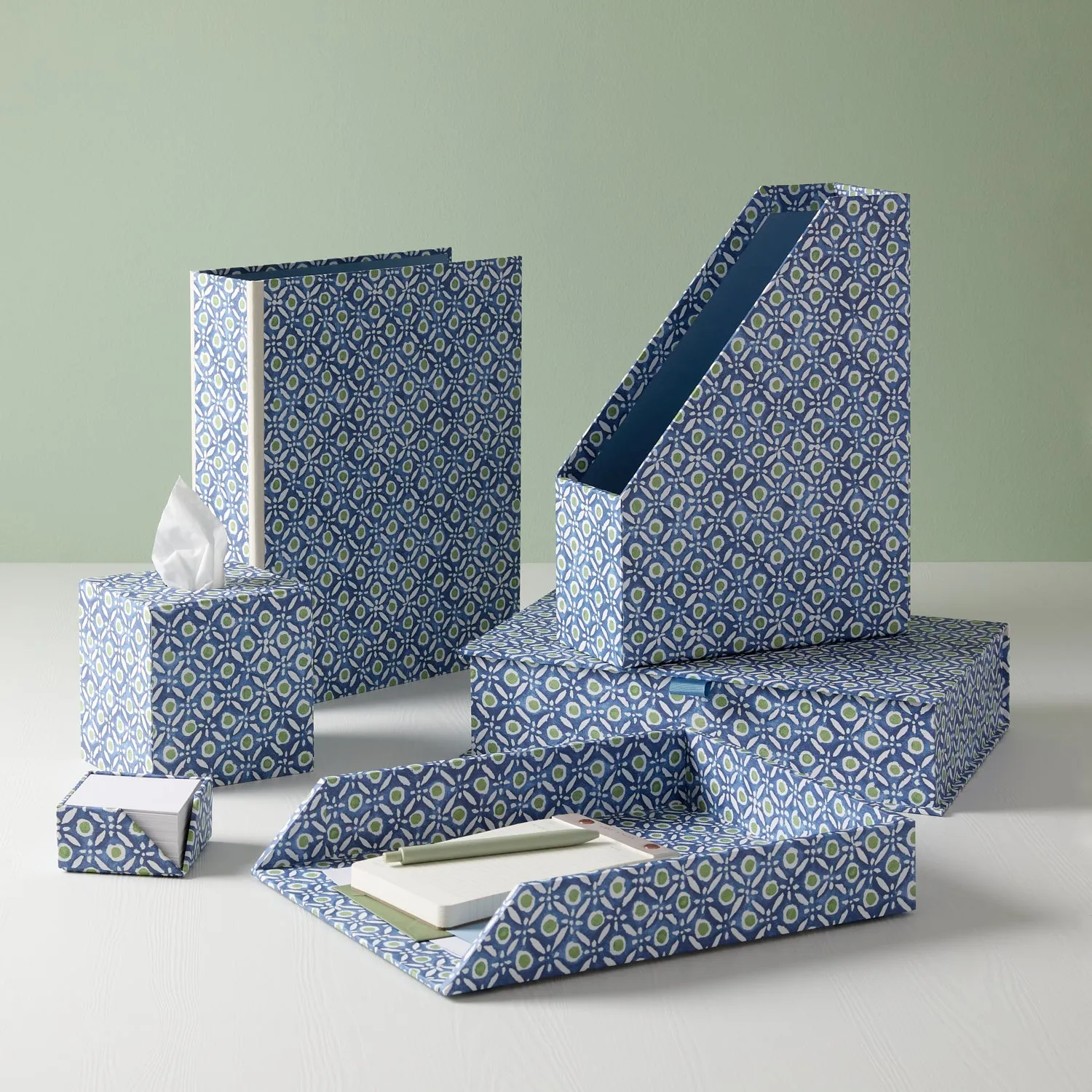 Lever Arch Folder Batik Dots Blue/Green