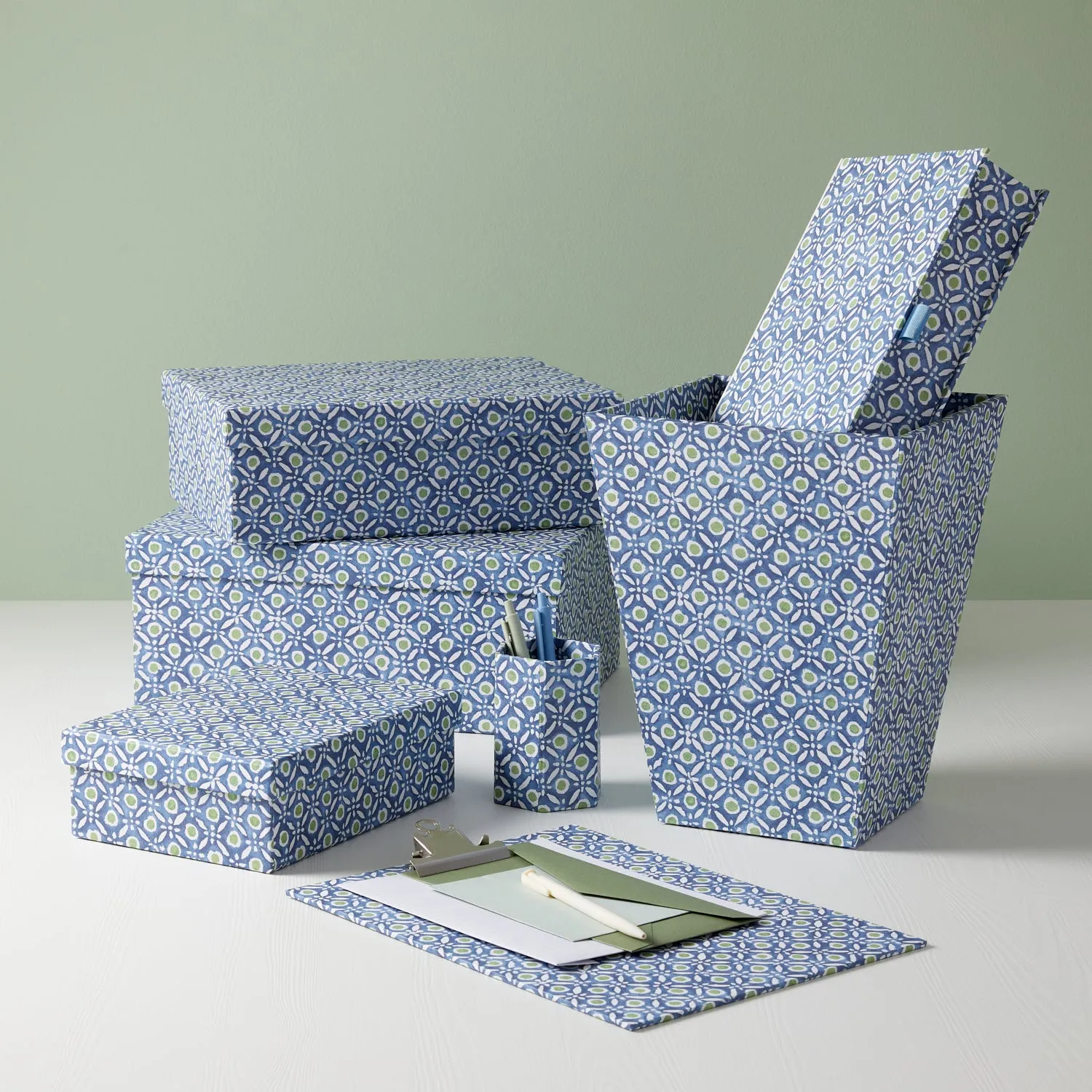 Lever Arch Folder Batik Dots Blue/Green