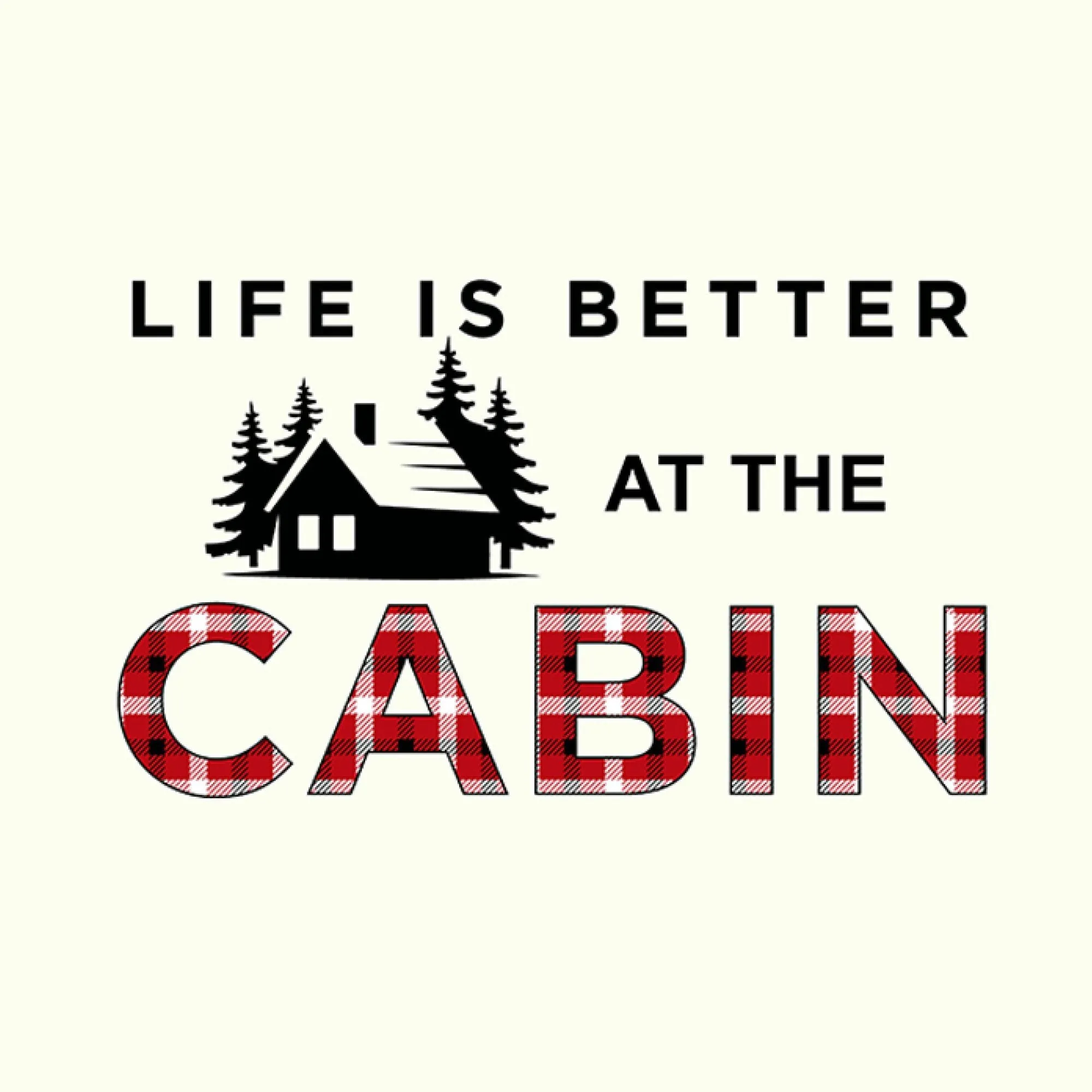 Life is Better at the Cabin - White Plush Mink Throw 50x60"