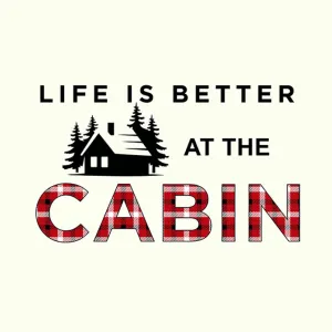 Life is Better at the Cabin - White Plush Mink Throw 50x60"