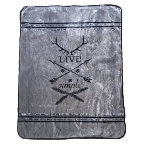 Live Simple Grey Plush Mink Throw 50x60