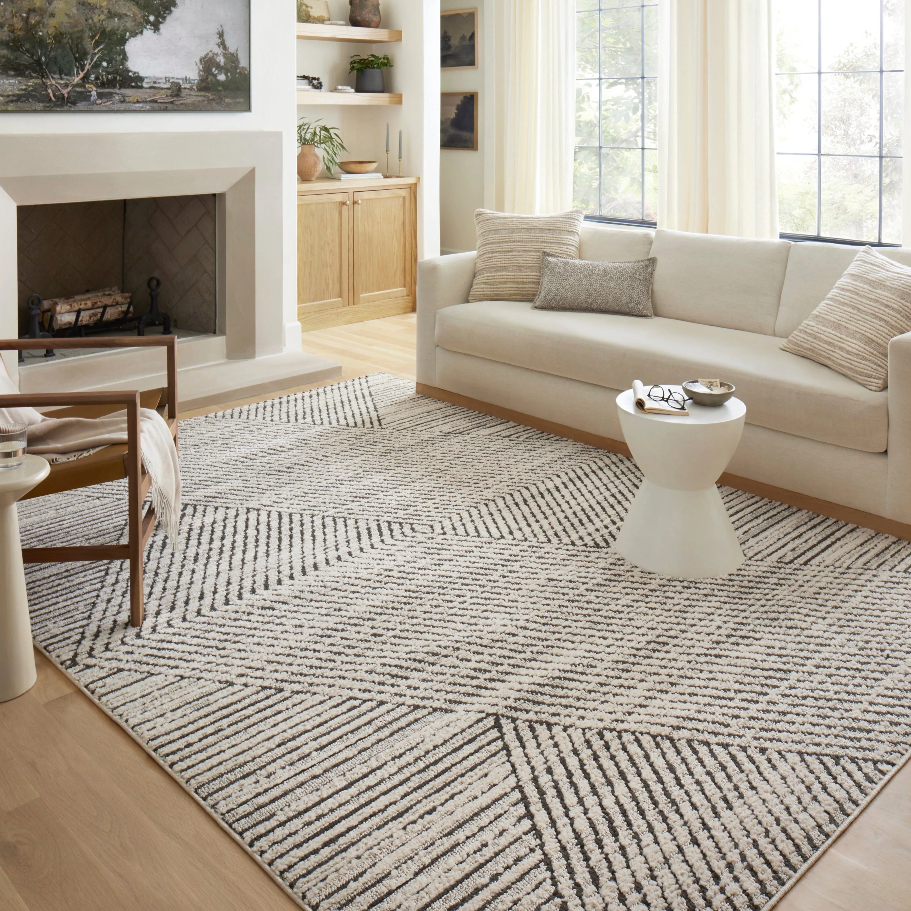 Loloi Fabian Charcoal / Ivory Linear Rug