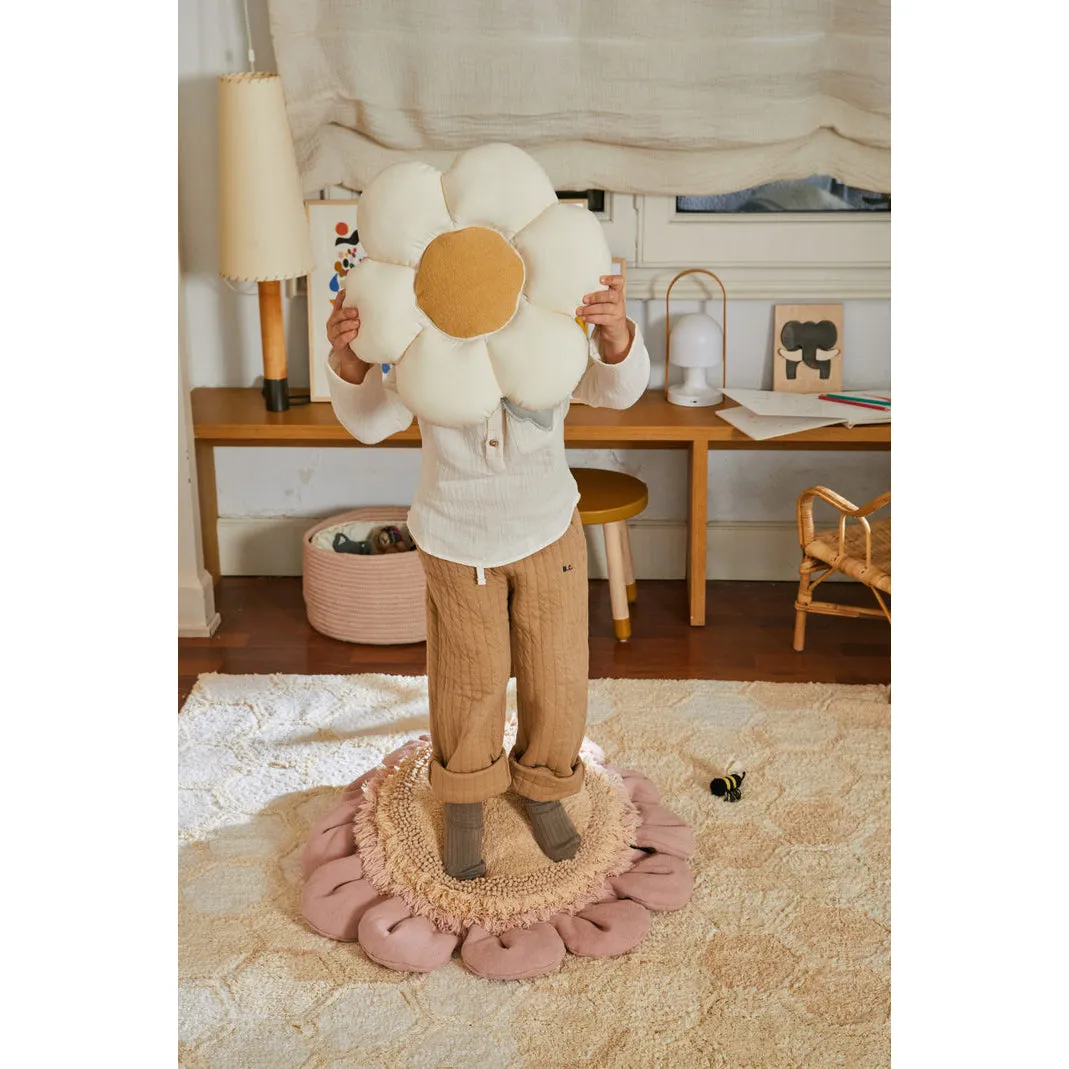 Lorena Canals Planet Bee Pink Daisy Machine Washable Floor Cushion - 70cm (Pre-Order; Est. Delivery in 4-8 Weeks)