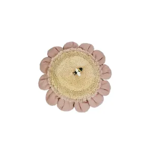 Lorena Canals Planet Bee Pink Daisy Machine Washable Floor Cushion - 70cm (Pre-Order; Est. Delivery in 4-8 Weeks)