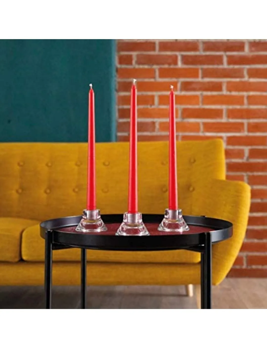 LTYNE n10 inch Taper Candles Set of 16 - Dripless Taper Candles and Unscented Candlesticks - Perfect as Dinner Candles and Household Candles – Red Candles