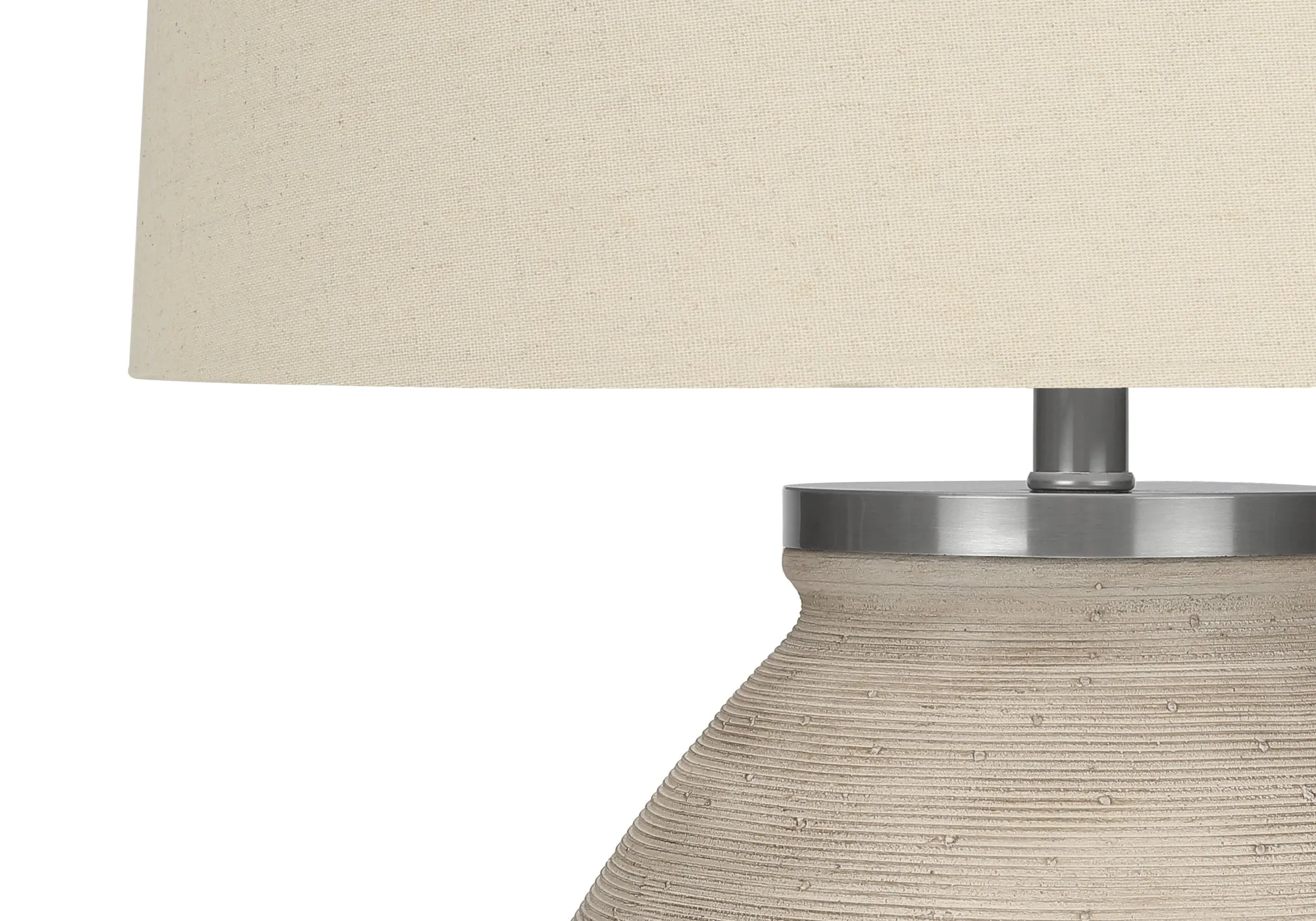 LuminaGlow 25"H Table Lamp - Cream Concrete with Beige Shade, Embrace Contemporary Elegance