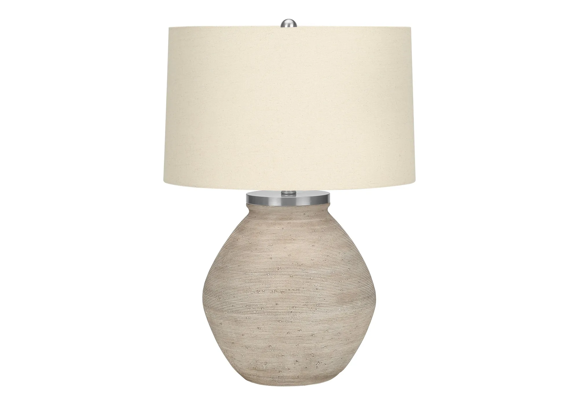 LuminaGlow 25"H Table Lamp - Cream Concrete with Beige Shade, Embrace Contemporary Elegance