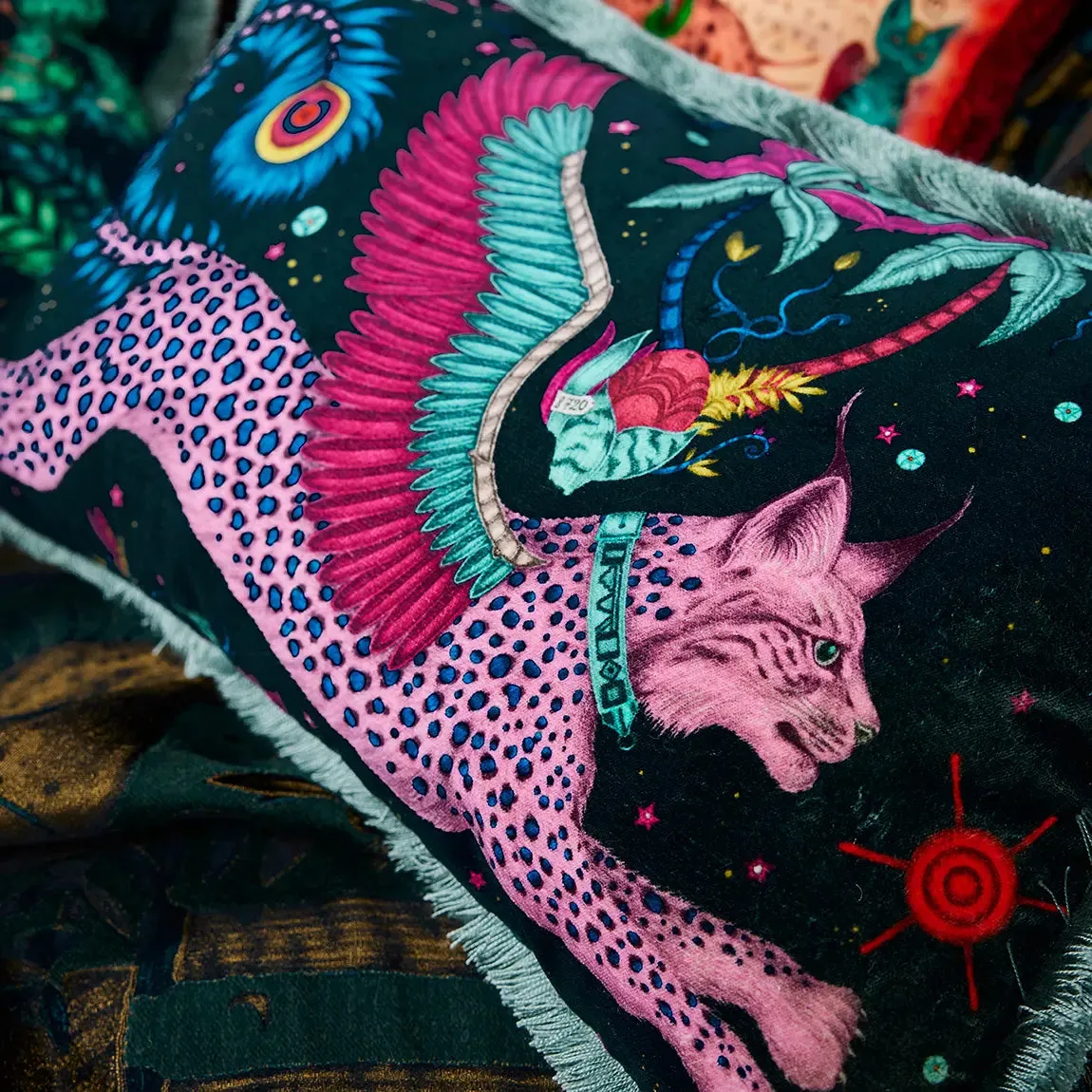 Lynx Luxury Velvet Bolster Cushion