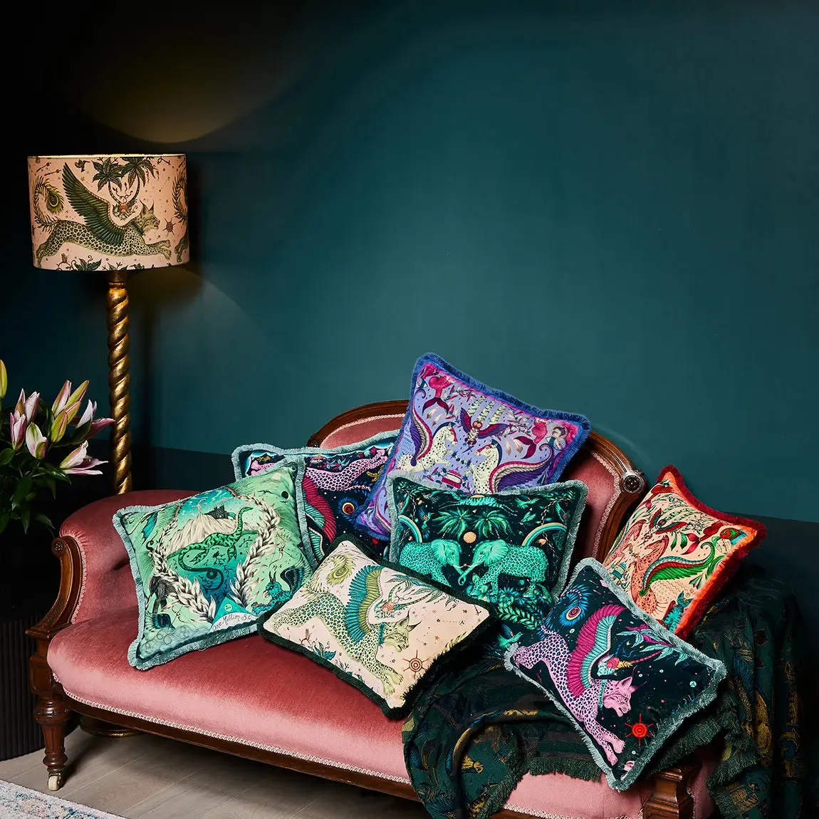 Lynx Luxury Velvet Bolster Cushion