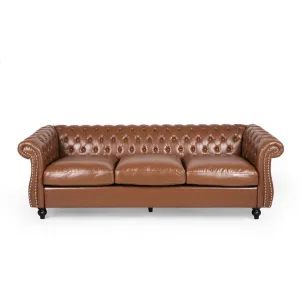 Madelena Chesterfield Tufted Sofa with Scroll Arms