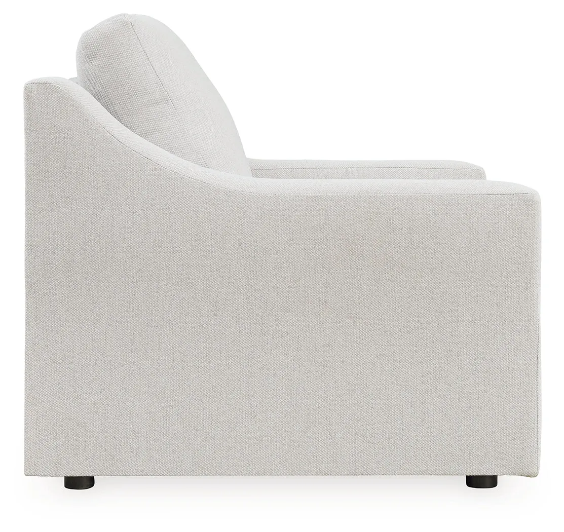 Maitelynn Sofa, Loveseat, Chair and Ottoman in Chalk