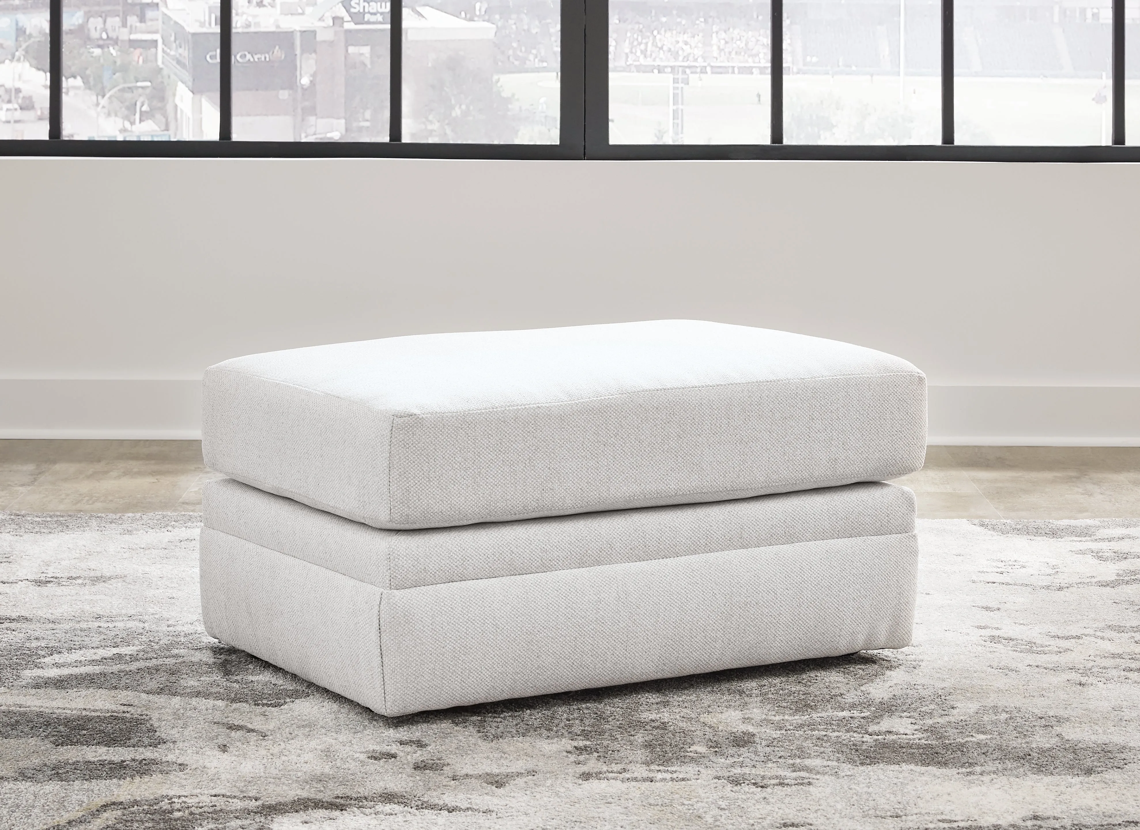 Maitelynn Sofa, Loveseat, Chair and Ottoman in Chalk