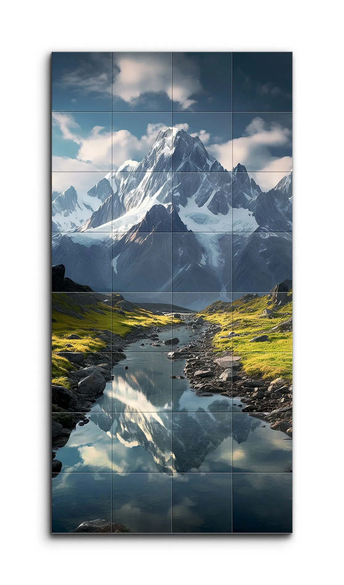 Majestic Mountain Reflection: Natures Tranquil Grandeur