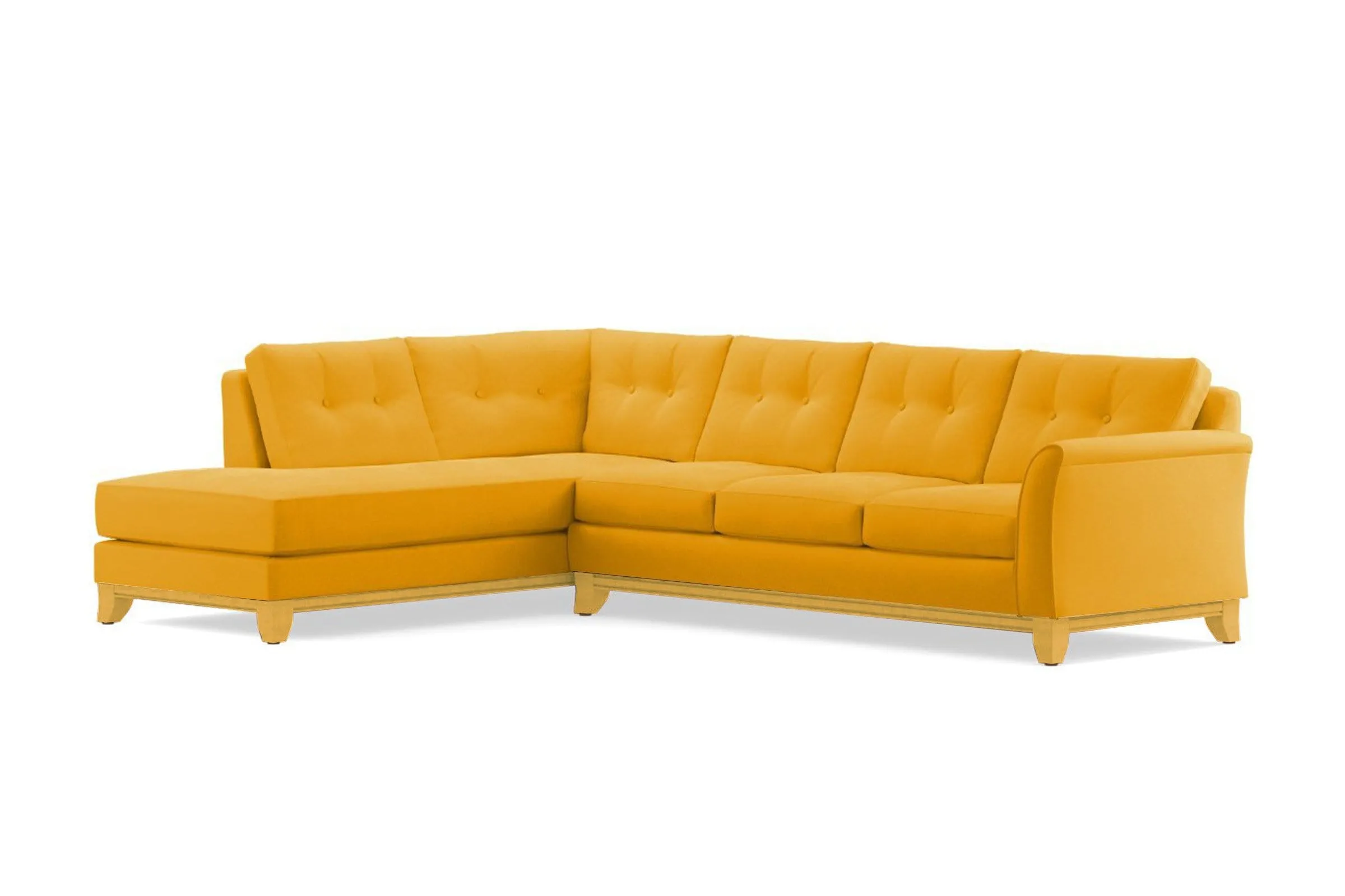 Marco 2pc Sleeper Sectional :: Leg Finish: Natural / Configuration: LAF - Chaise on the Left / Sleeper Option: Memory Foam Mattress