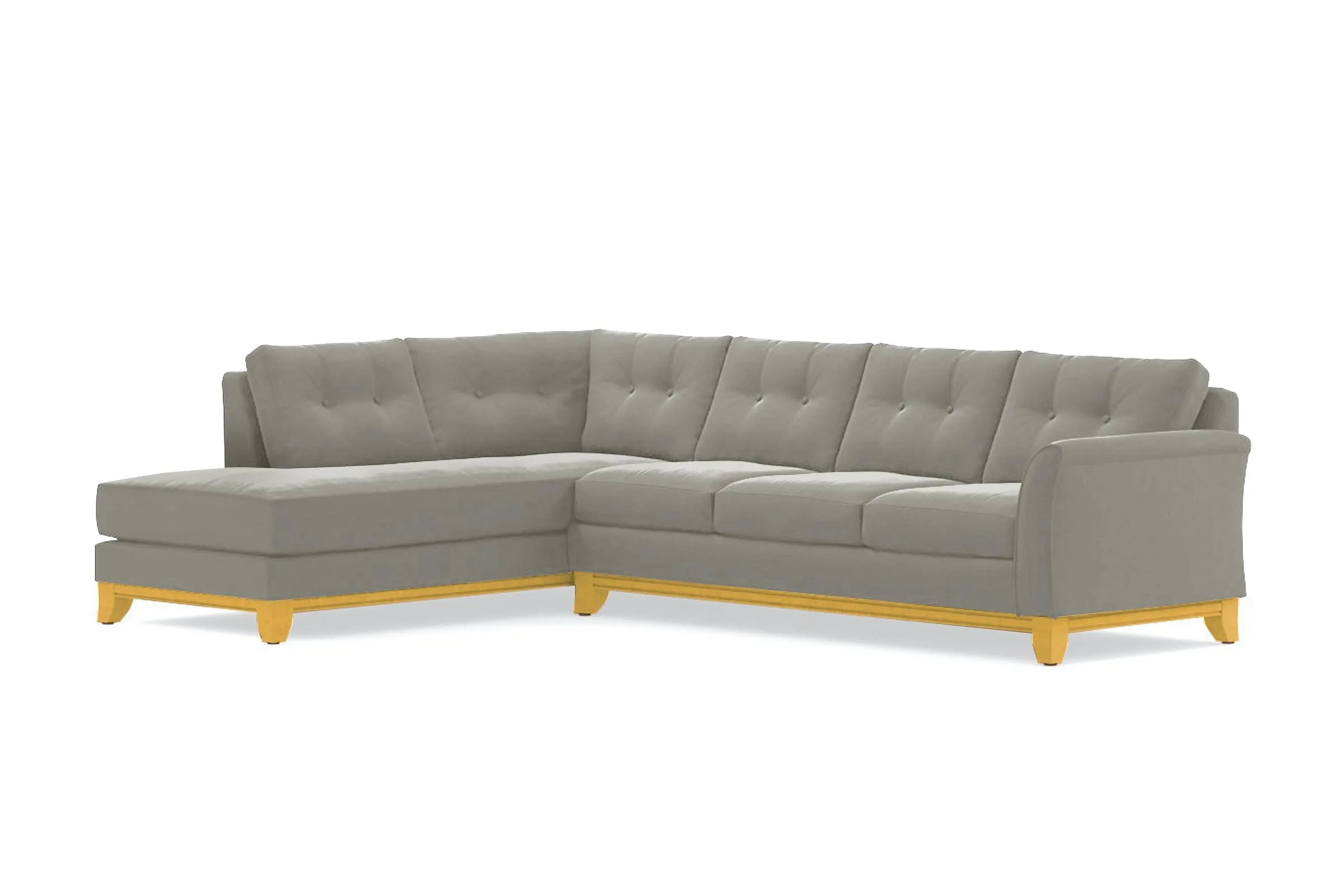 Marco 2pc Sleeper Sectional :: Leg Finish: Natural / Configuration: LAF - Chaise on the Left / Sleeper Option: Memory Foam Mattress