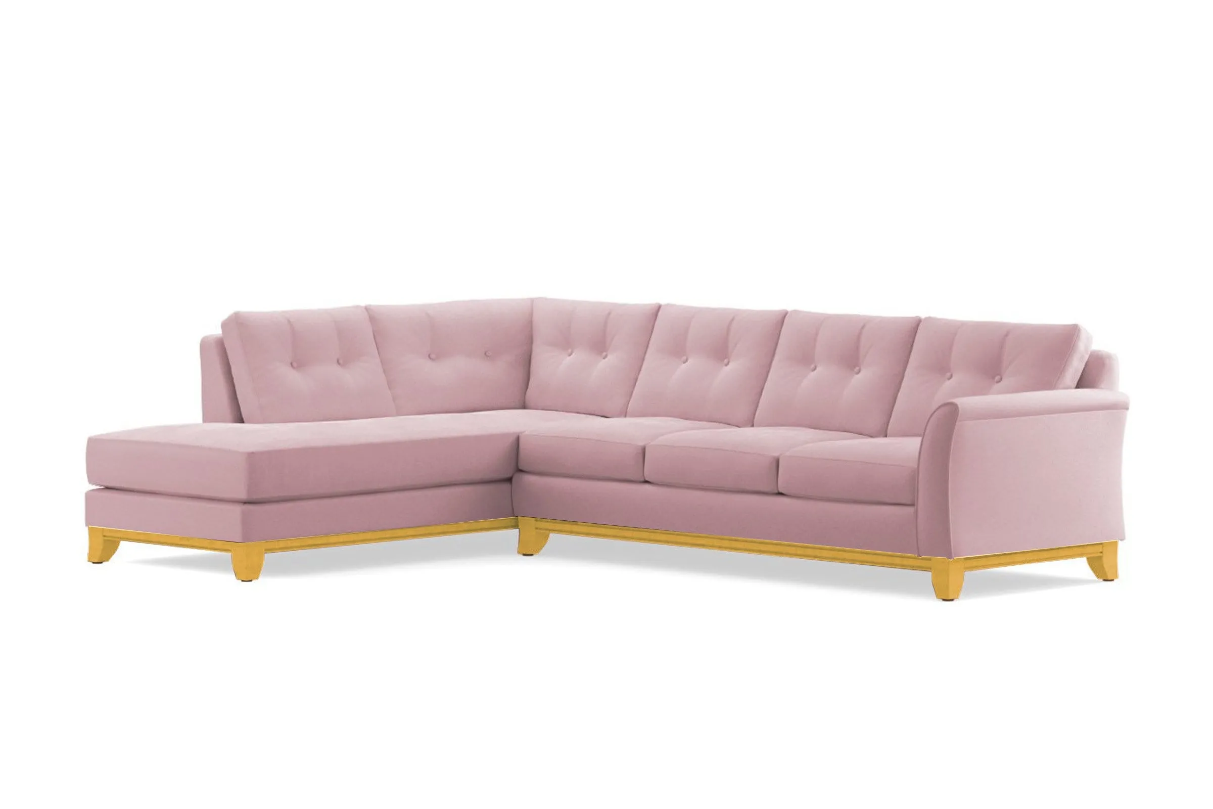 Marco 2pc Sleeper Sectional :: Leg Finish: Natural / Configuration: LAF - Chaise on the Left / Sleeper Option: Memory Foam Mattress