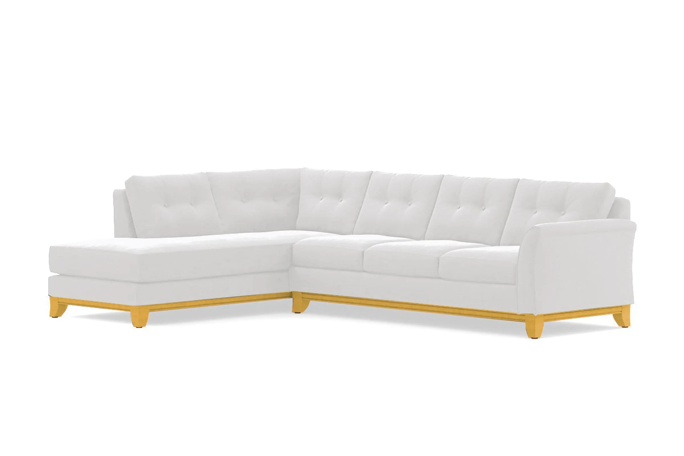 Marco 2pc Sleeper Sectional :: Leg Finish: Natural / Configuration: LAF - Chaise on the Left / Sleeper Option: Memory Foam Mattress