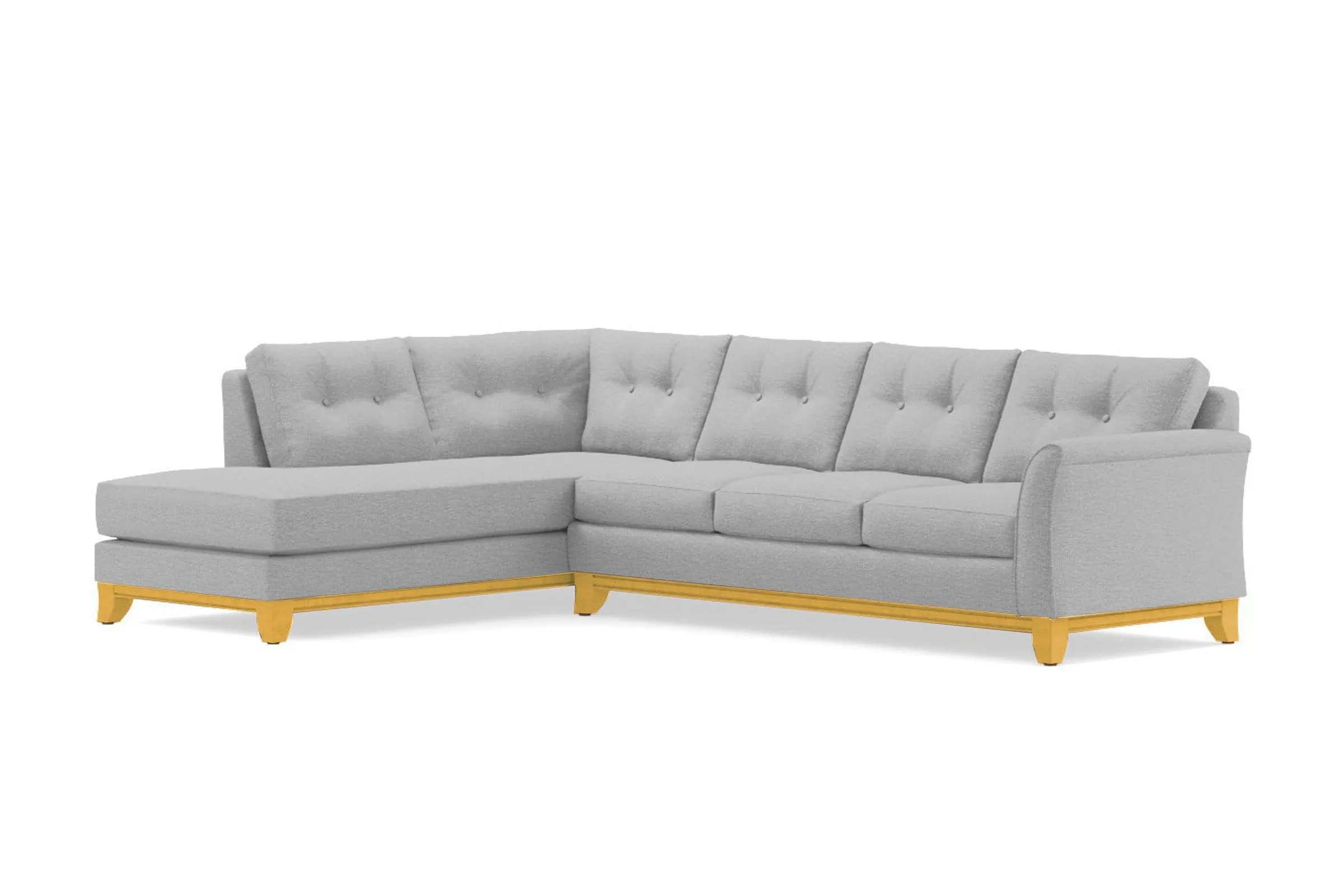 Marco 2pc Sleeper Sectional :: Leg Finish: Natural / Configuration: LAF - Chaise on the Left / Sleeper Option: Memory Foam Mattress