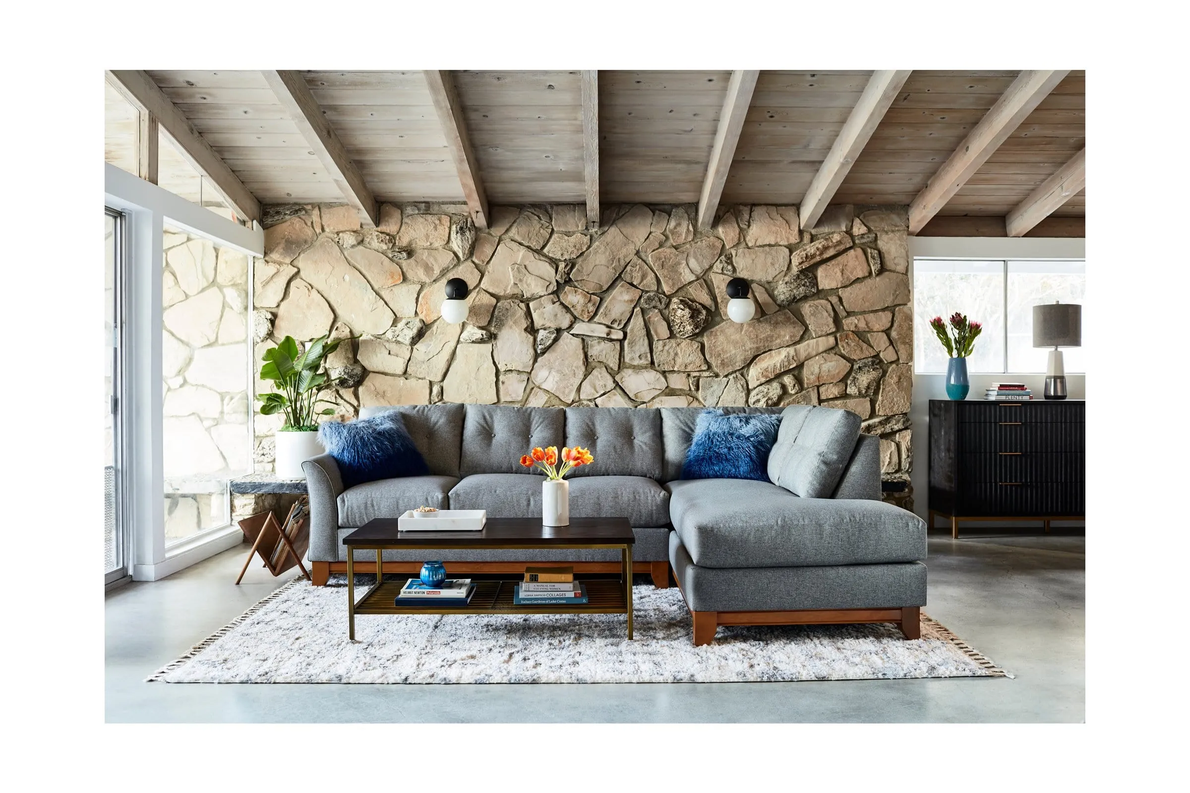 Marco 2pc Sleeper Sectional :: Leg Finish: Natural / Configuration: LAF - Chaise on the Left / Sleeper Option: Memory Foam Mattress