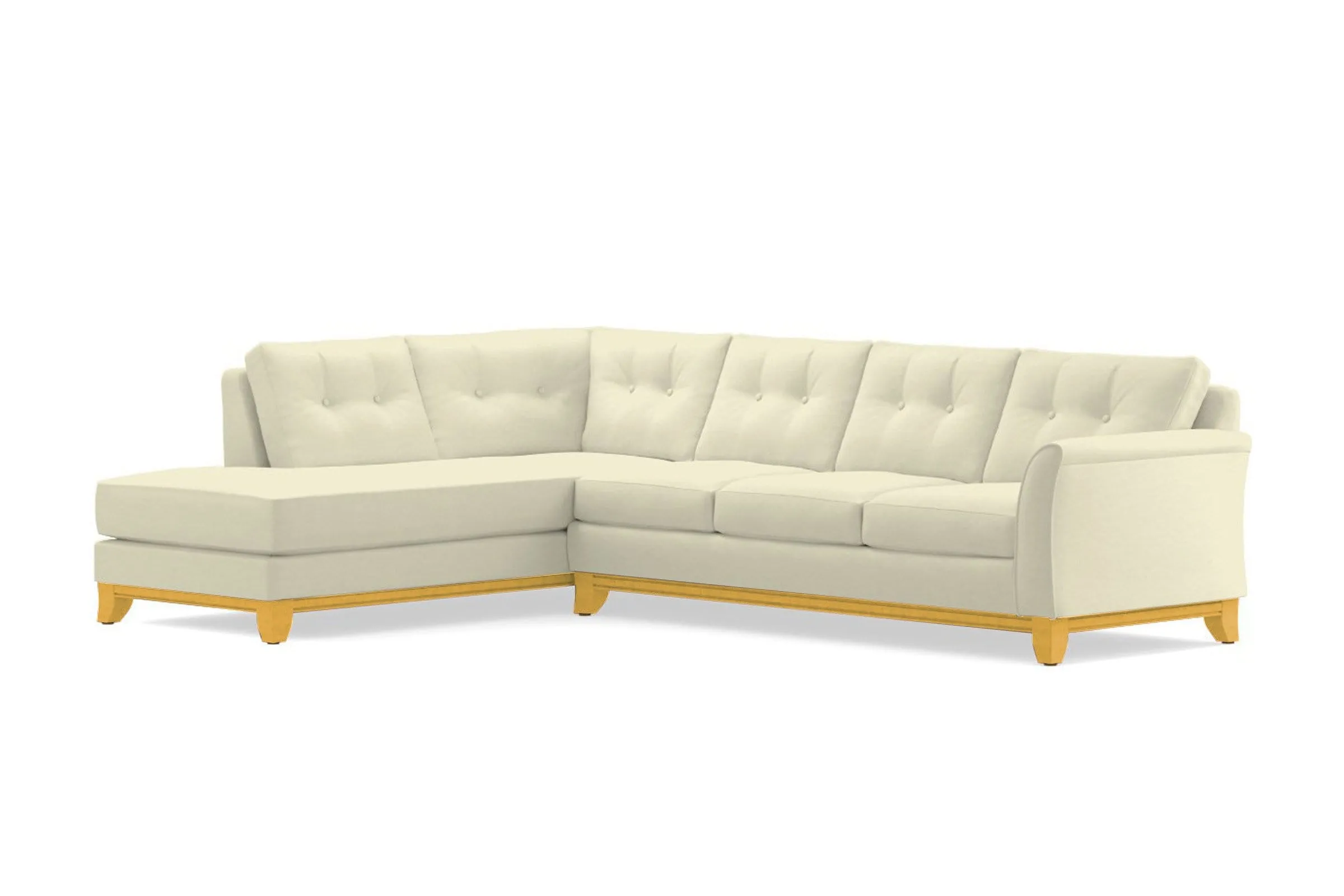 Marco 2pc Sleeper Sectional :: Leg Finish: Natural / Configuration: LAF - Chaise on the Left / Sleeper Option: Memory Foam Mattress