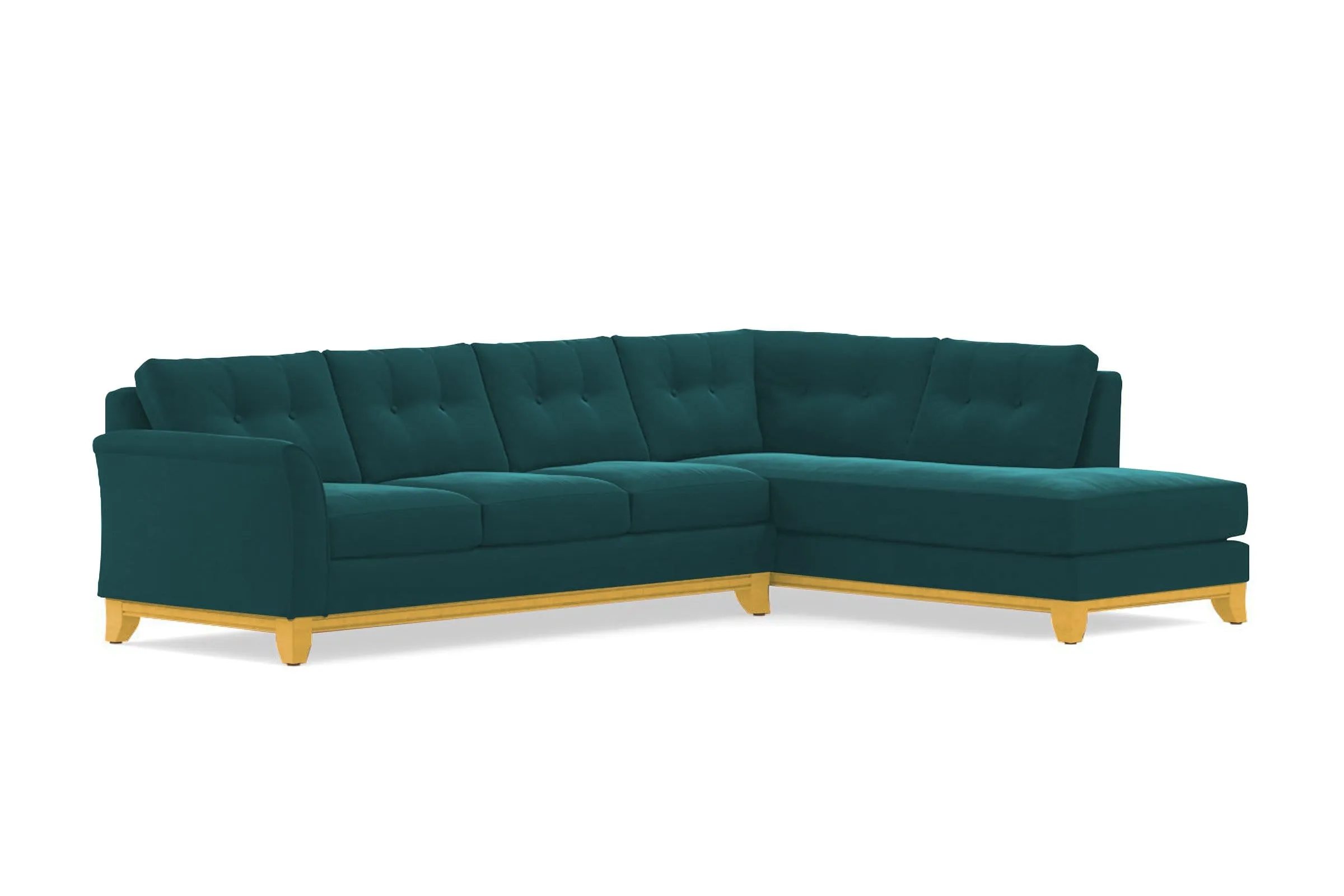 Marco 2pc Sleeper Sectional :: Leg Finish: Natural / Configuration: RAF - Chaise on the Right / Sleeper Option: Memory Foam Mattress